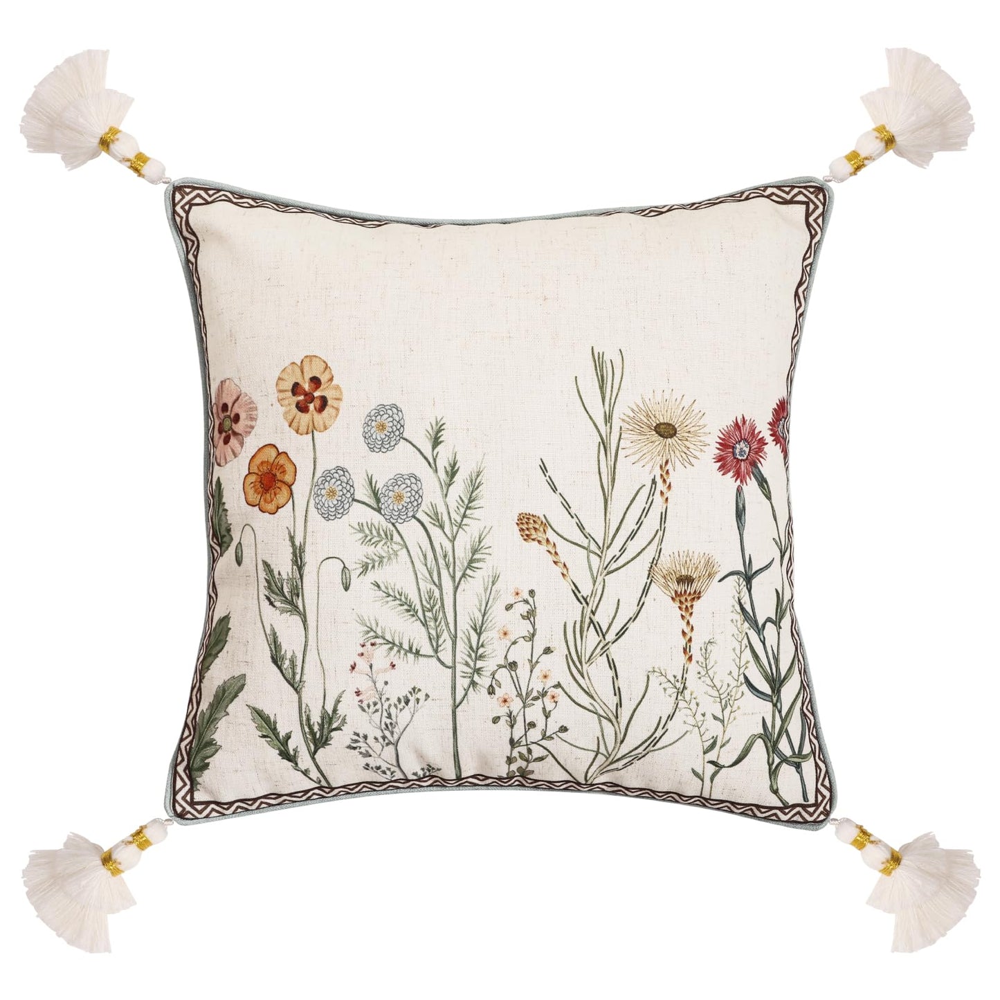 ISAENNE Designer Vintage Square Throw Pillow Cover,Set of 2,18"x18"
