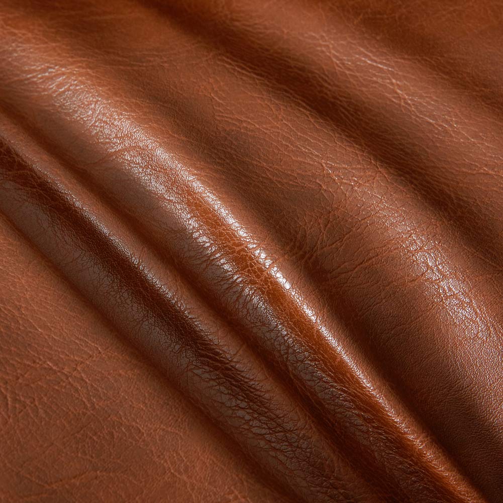 Fancy Homi Brown Boho Long Lumbar Faux Leather Body Decorative Throw Pillow Cover 14x36 Inch for Bedroom Couch Bed Bench, Thick Stylish Solid Rectangle Pillowcase, Rustic Modern Farmhouse Room Decor