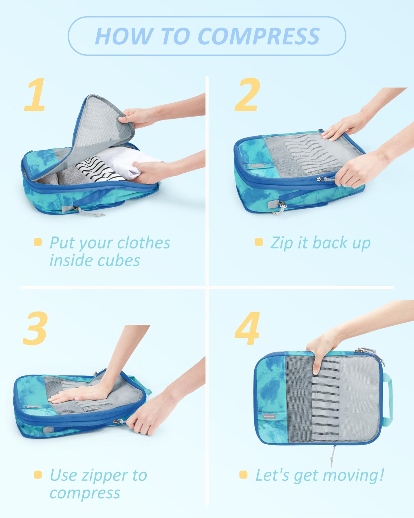 BAGSMART Compression Packing Cubes for Travel Essentials