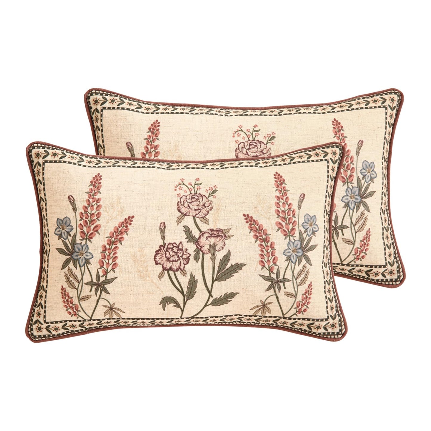 ISAENNE Designer Vintage Square Throw Pillow Cover,Set of 2,18"x18"