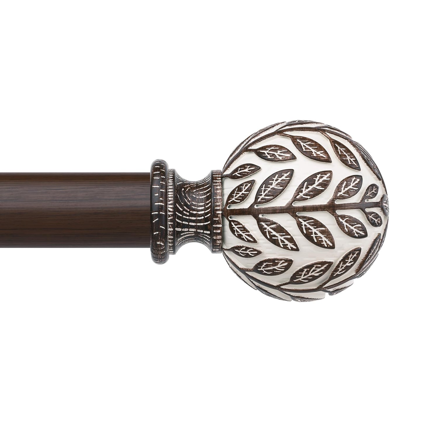 Curtain Rod 36-91 Inch, Boho Wood 1 Inch Curtain Rods for Windows