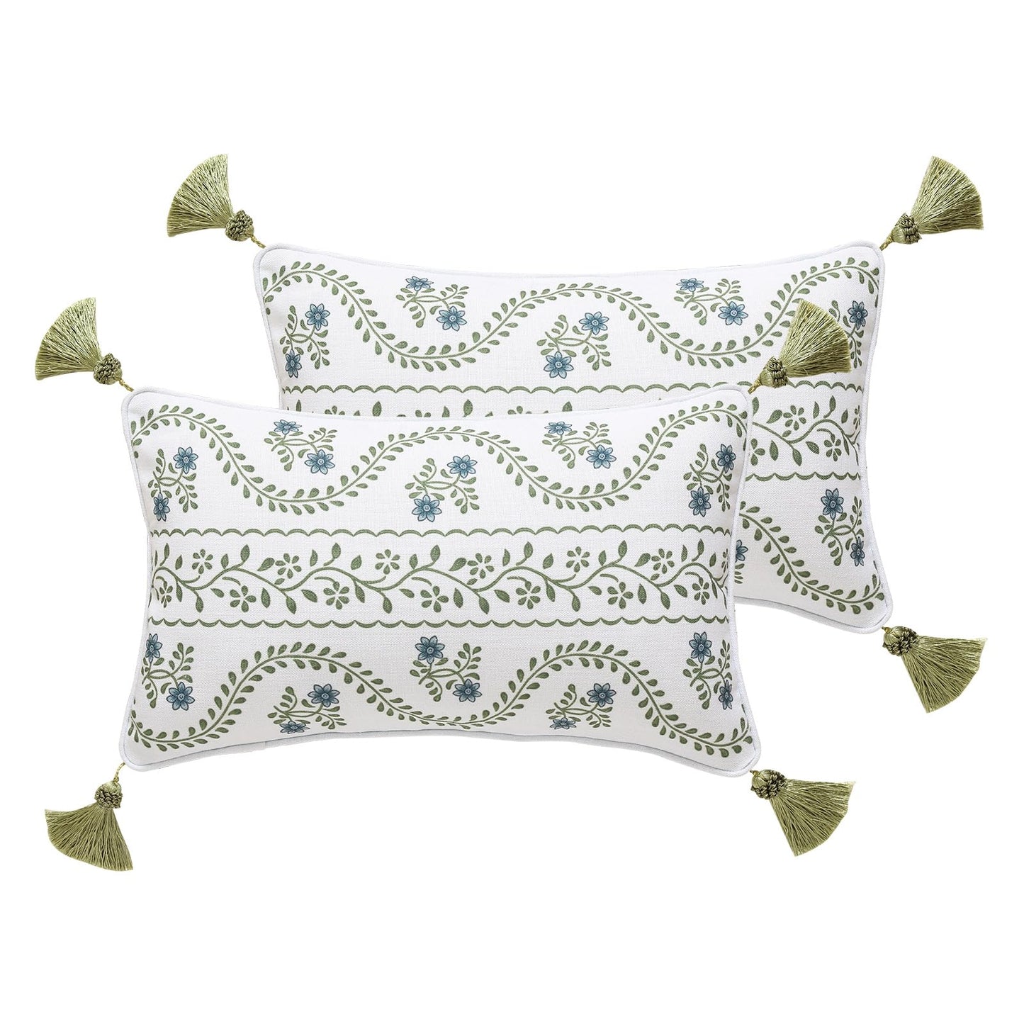 ISAENNE Designer Vintage Square Throw Pillow Cover,Set of 2,18"x18"