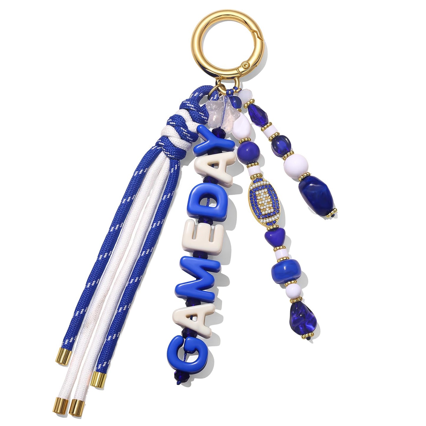ANGLESJELL Football Bag Charms Paracord Game Day Keychains Purse Charms Football Cheer Mom Accessories Essentials Gifts