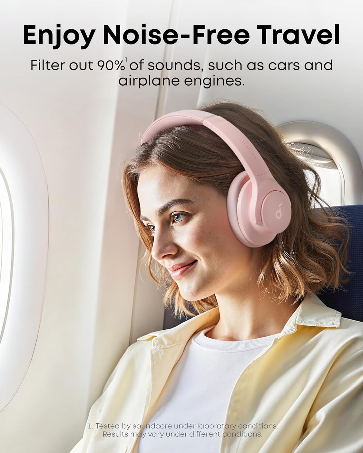 Soundcore by Anker Q20i Hybrid Active Noise Cancelling Headphones, Pink