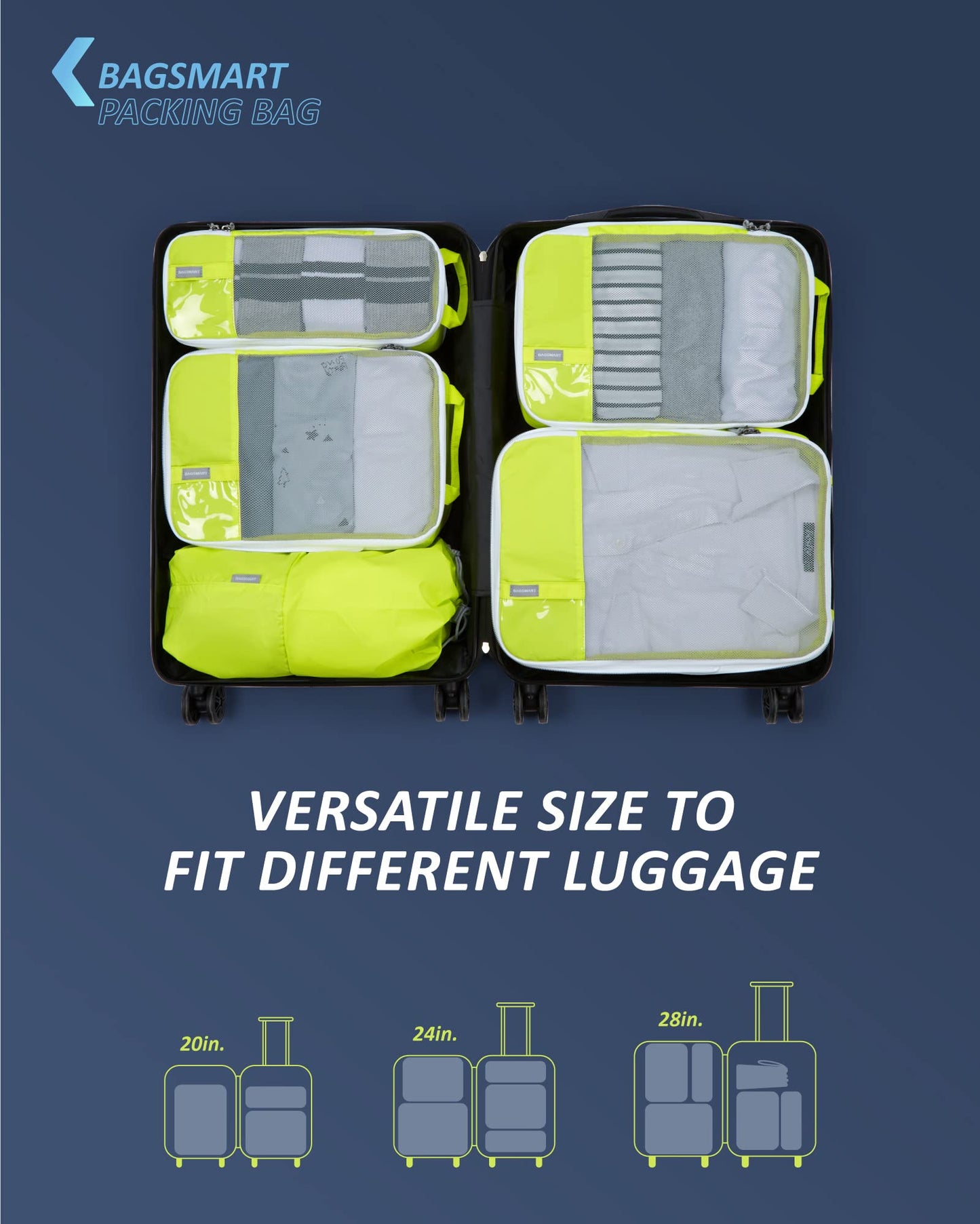 BAGSMART Compression Packing Cubes for Travel Essentials