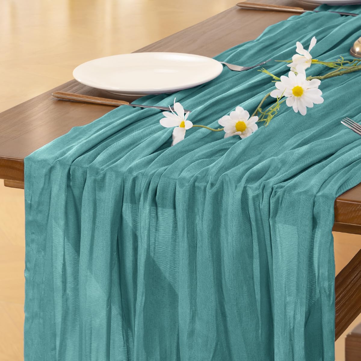Sage Green Cheesecloth Table Runner Fall Wedding Birthday Party Home Decor