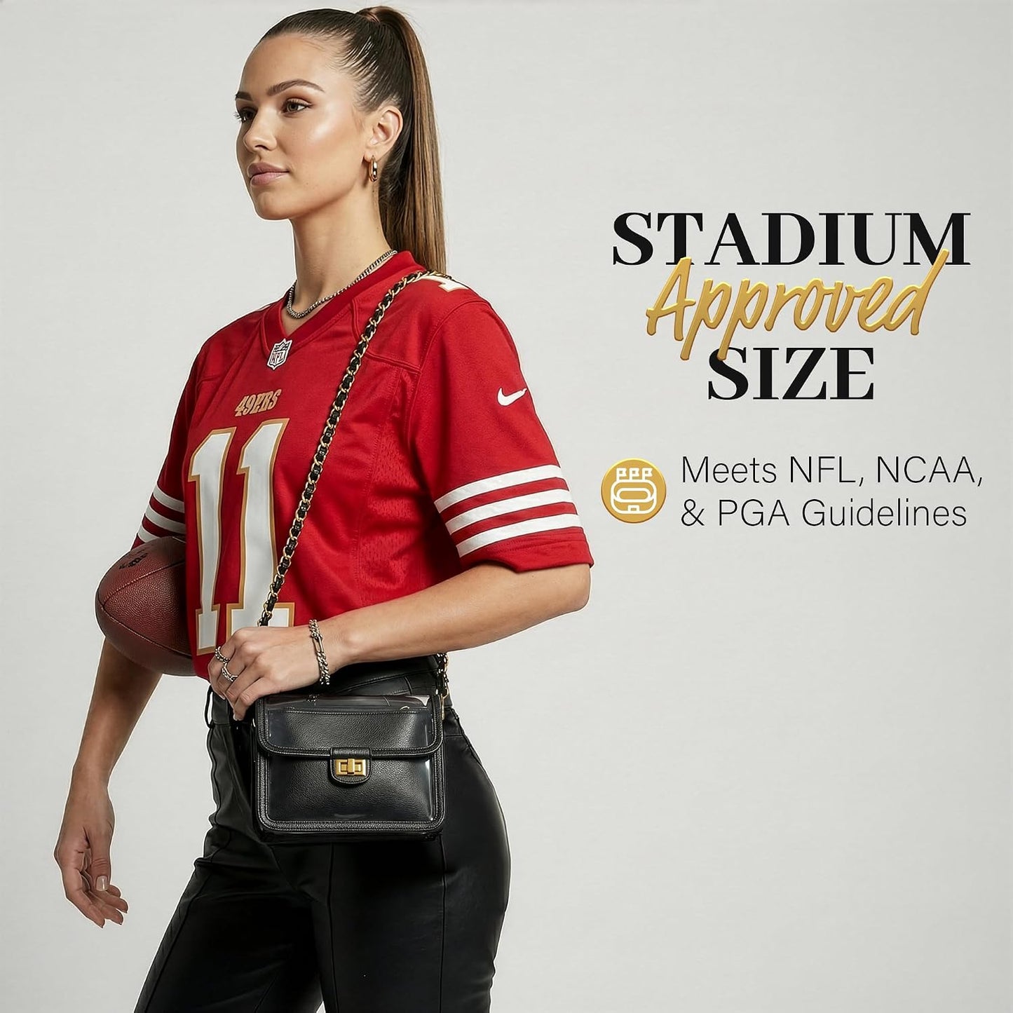 Clear Crossbody Purse for Women, RFID Wallet, Stadium Approved Clear Bag