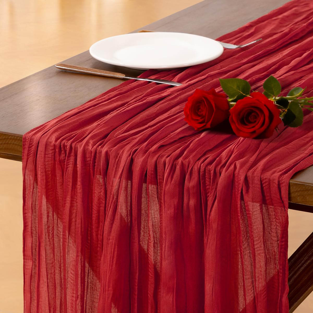 Sage Green Cheesecloth Table Runner Fall Wedding Birthday Party Home Decor