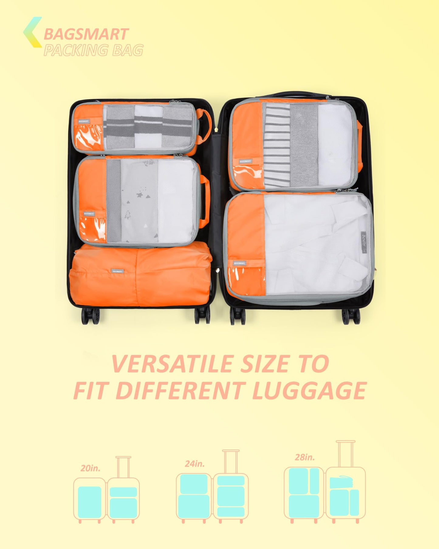 BAGSMART Compression Packing Cubes for Travel Essentials