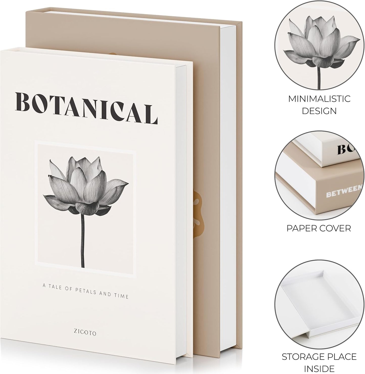 ZICOTO Beautiful Decorative Books Set of 2 for Your Coffee Table & Shelf