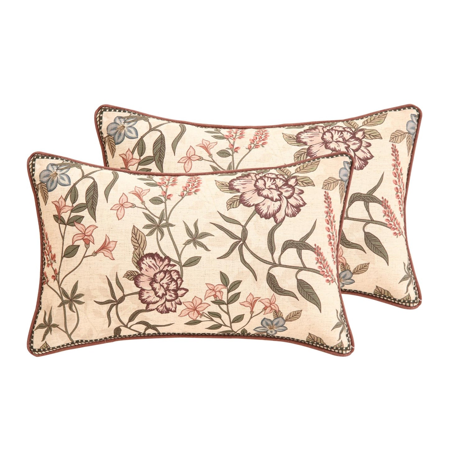 ISAENNE Designer Vintage Square Throw Pillow Cover,Set of 2,18"x18"