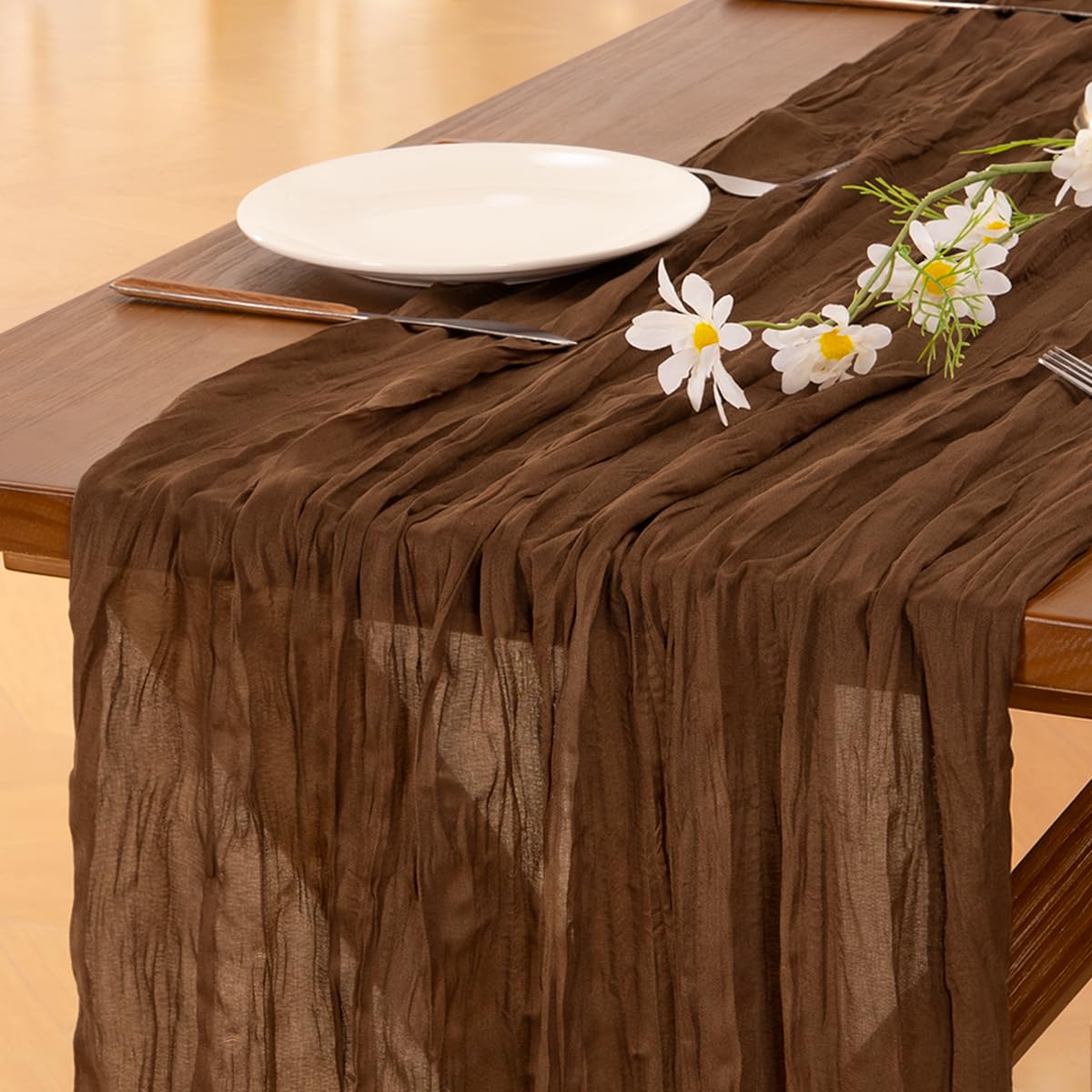 Sage Green Cheesecloth Table Runner Fall Wedding Birthday Party Home Decor