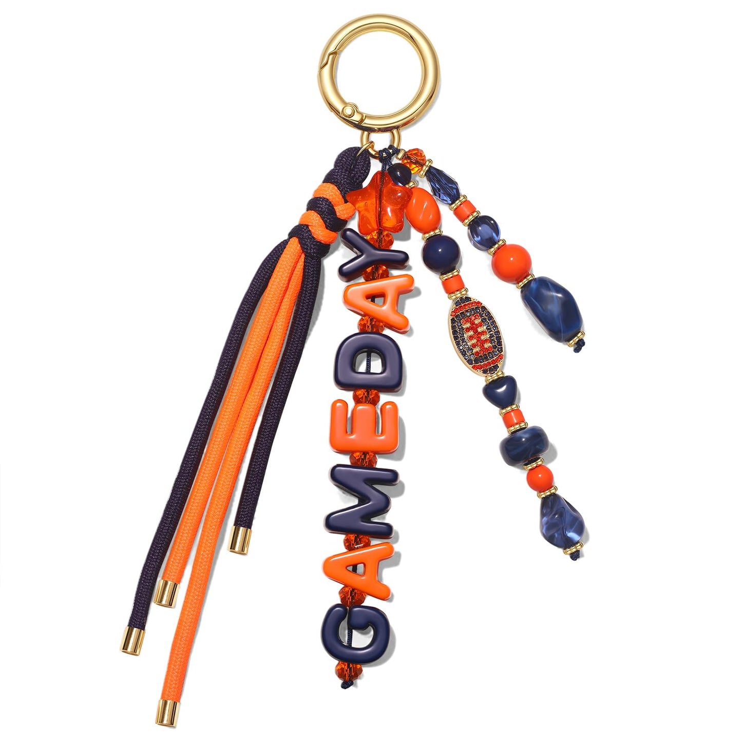 ANGLESJELL Football Bag Charms Paracord Game Day Keychains Purse Charms Football Cheer Mom Accessories Essentials Gifts