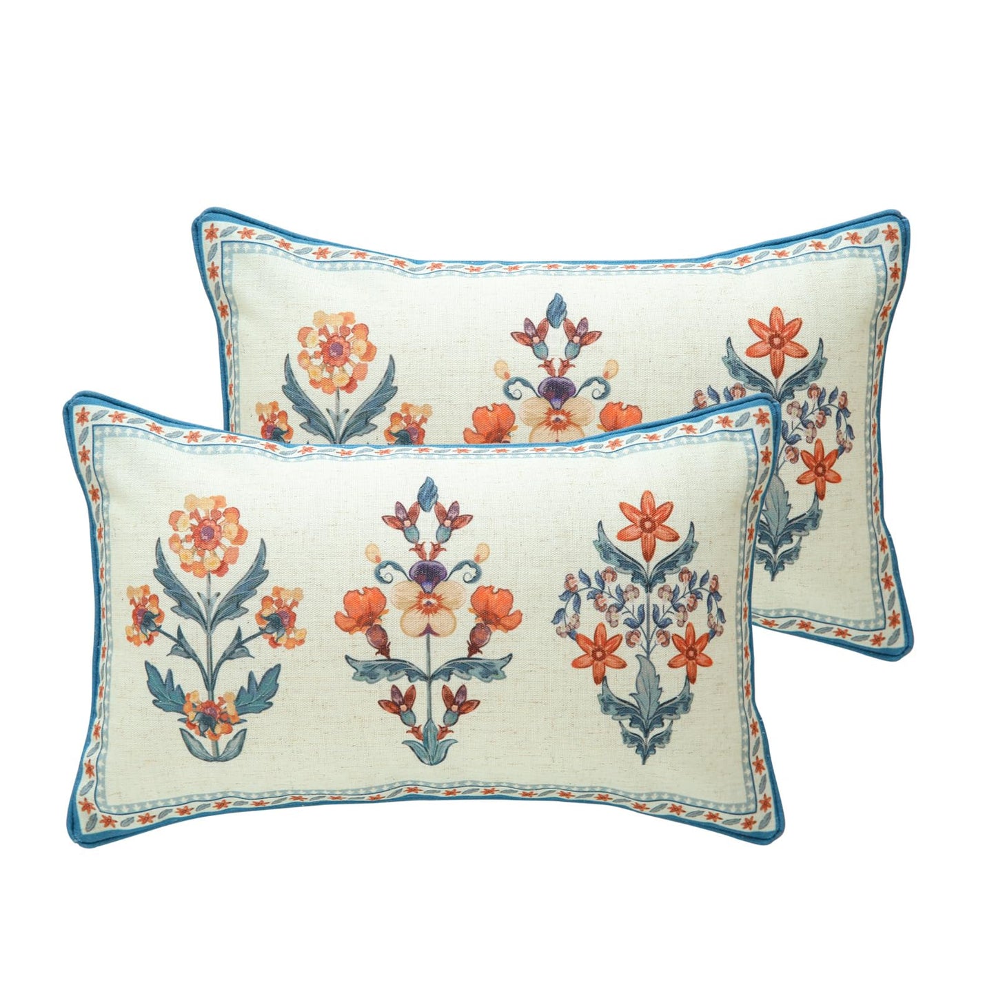 ISAENNE Designer Vintage Square Throw Pillow Cover,Set of 2,18"x18"