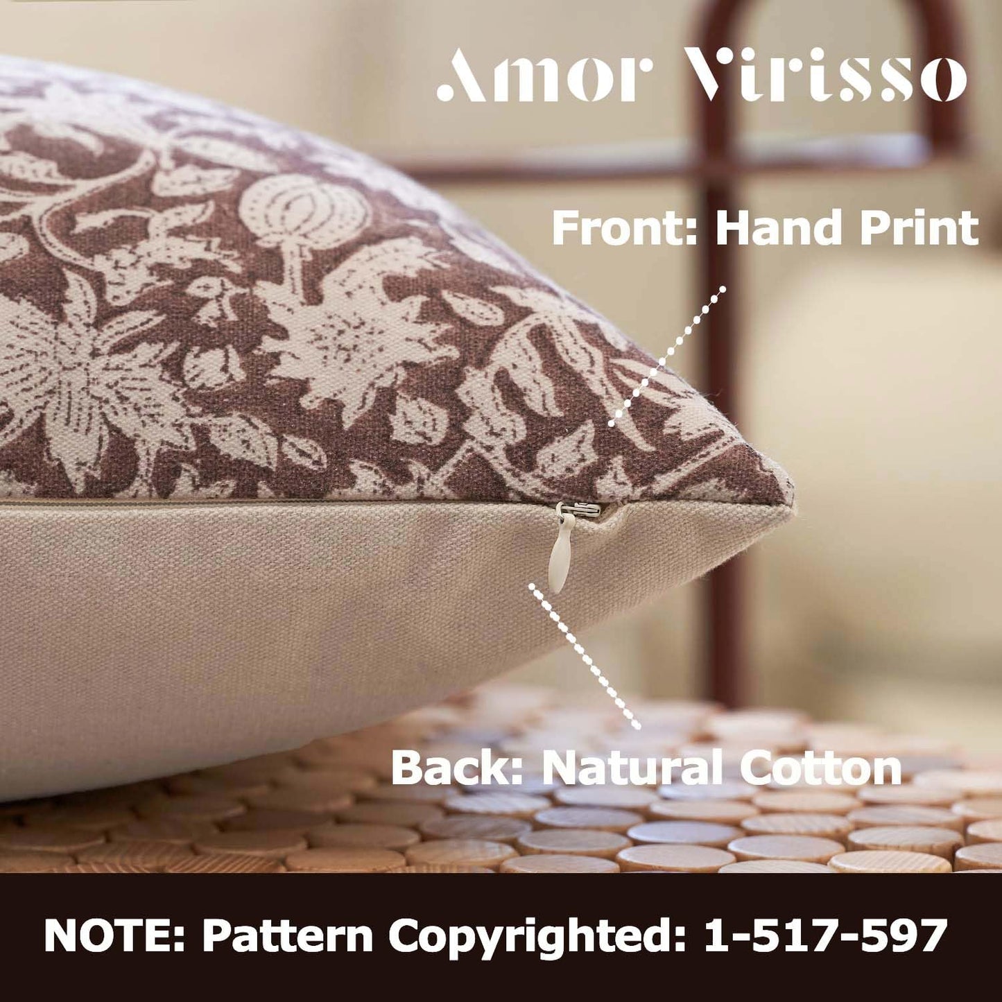 Amor Virisso Floral Throw Pillow Covers 18x18 Couch Pillows for Living Room Decorative Accent Pillow Covers Block Print Farmhouse Neutral Pillow Covers Sofa Pillows 1PC, Dusty Green
