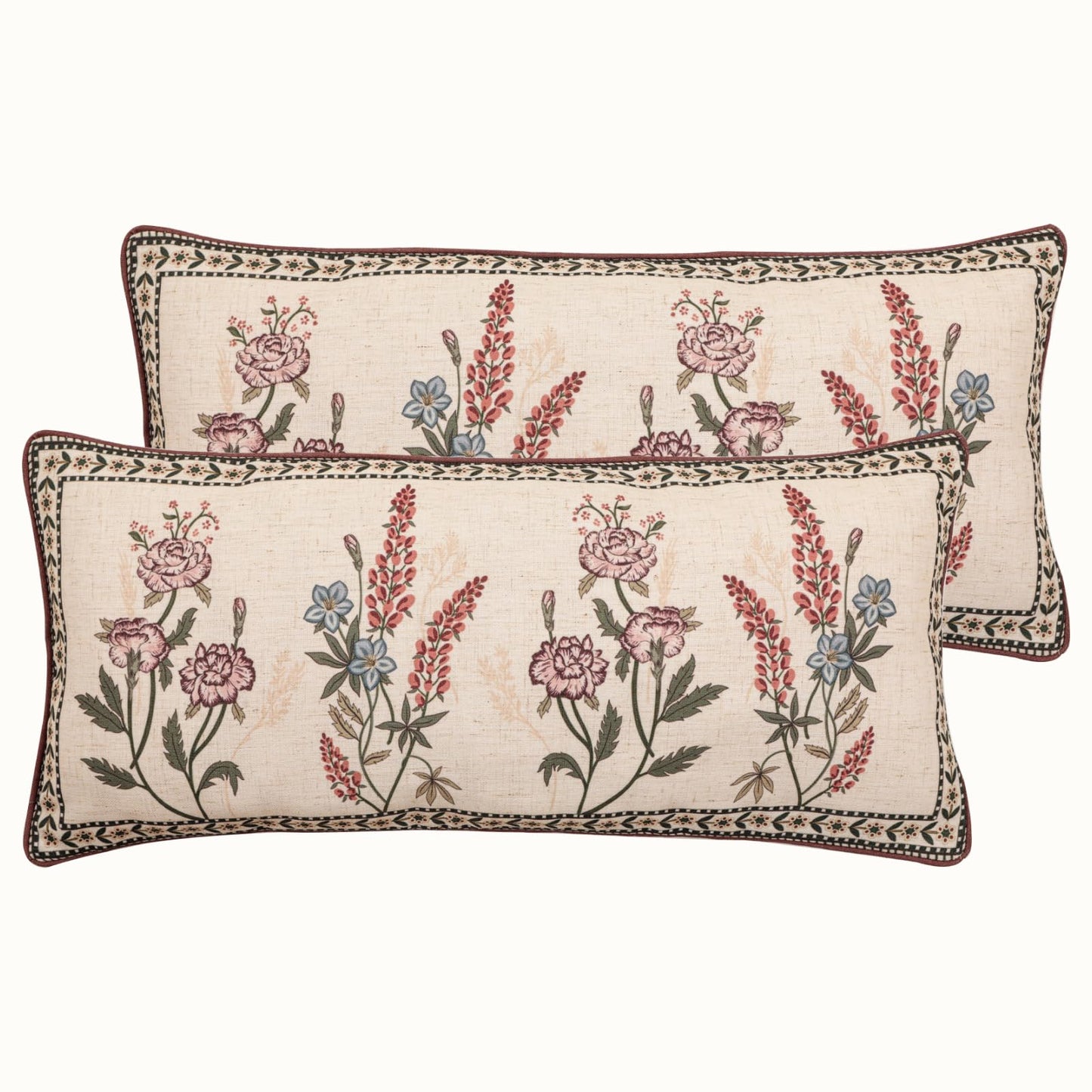 ISAENNE Designer Vintage Square Throw Pillow Cover,Set of 2,18"x18"