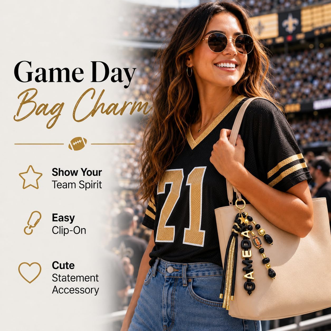 ANGLESJELL Football Bag Charms Paracord Game Day Keychains Purse Charms Football Cheer Mom Accessories Essentials Gifts