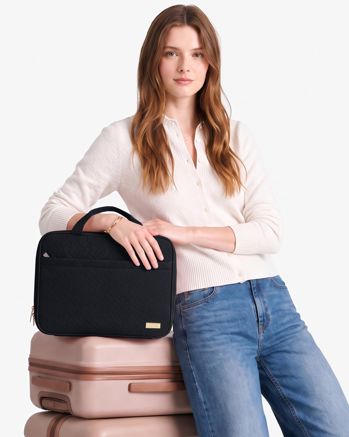 NISHEL Travel Toiletry Bag for women, Portable Hanging makeup Organizer