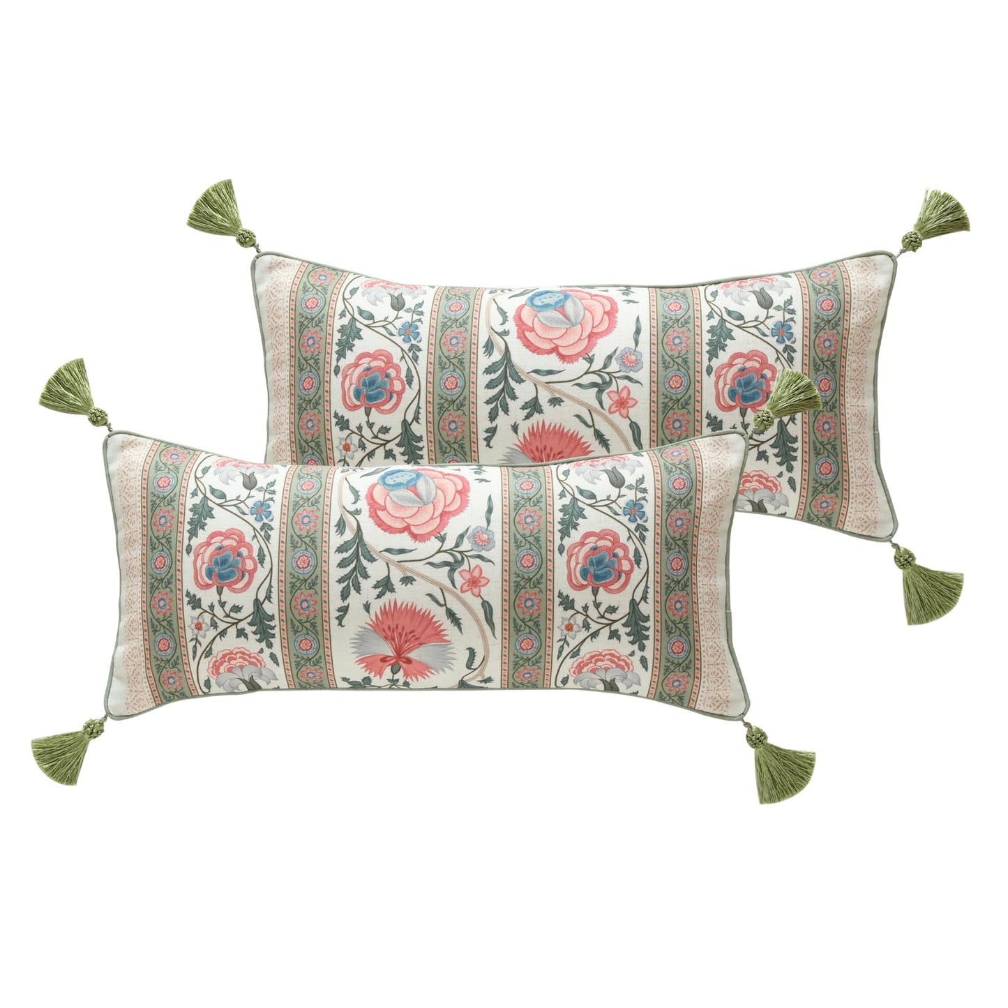 ISAENNE Designer Vintage Square Throw Pillow Cover,Set of 2,18"x18"