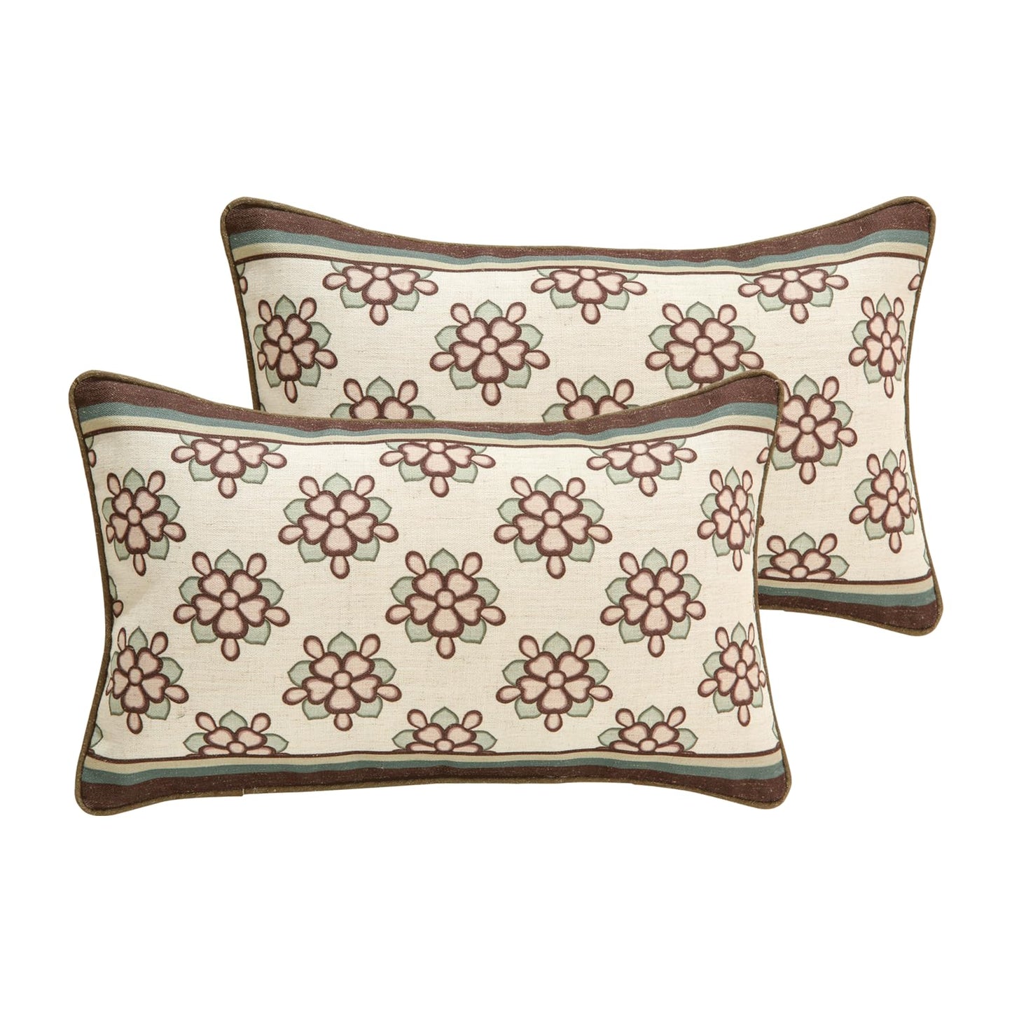 ISAENNE Designer Vintage Square Throw Pillow Cover,Set of 2,18"x18"