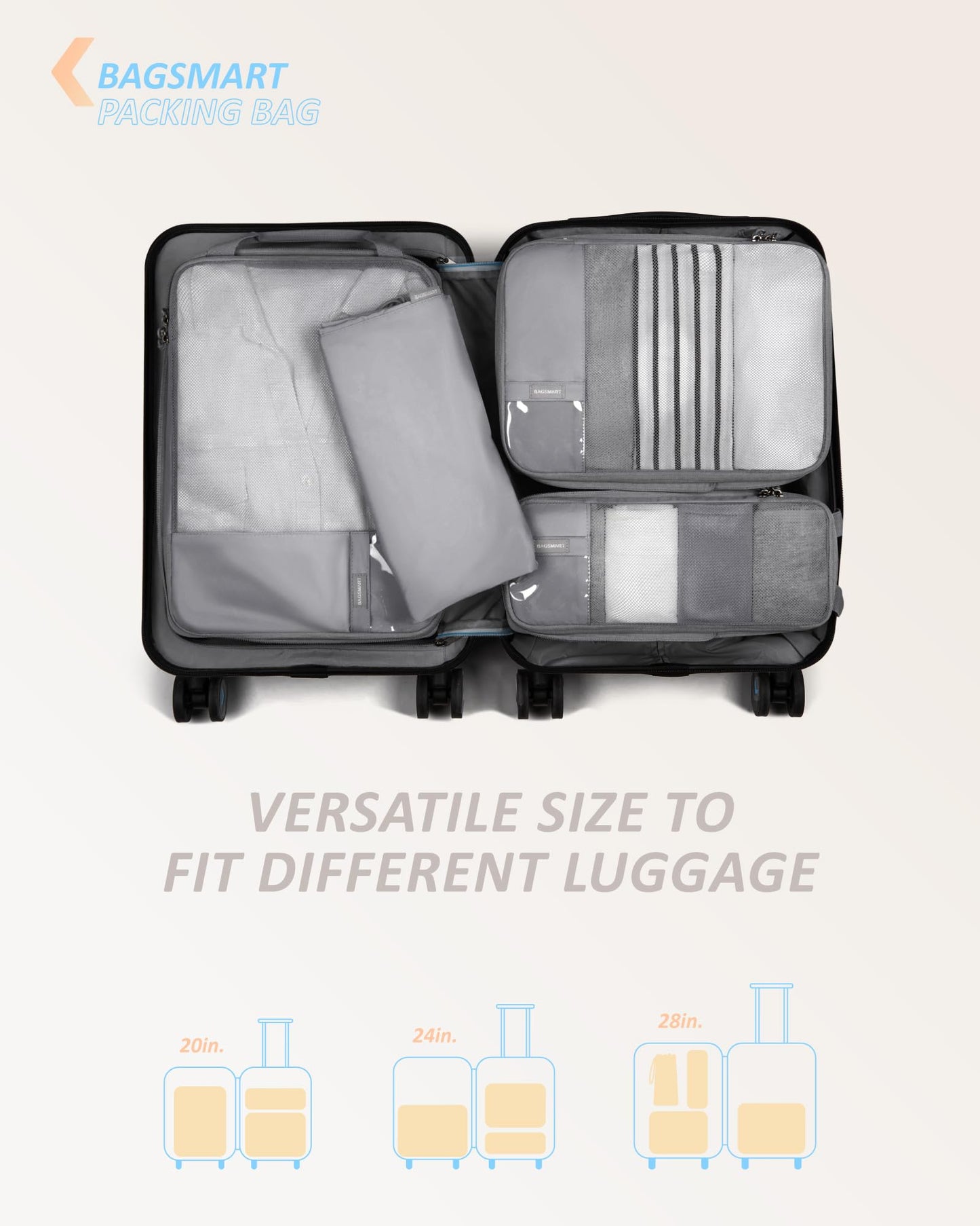 BAGSMART Compression Packing Cubes for Travel Essentials