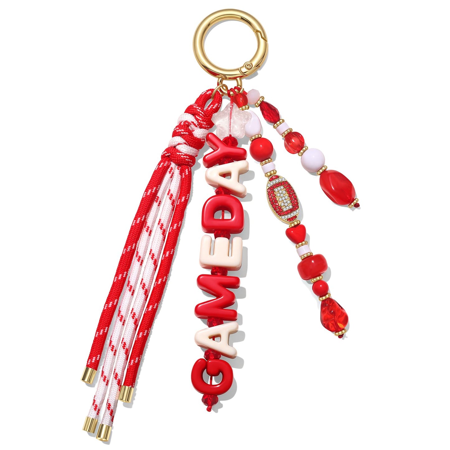ANGLESJELL Football Bag Charms Paracord Game Day Keychains Purse Charms Football Cheer Mom Accessories Essentials Gifts