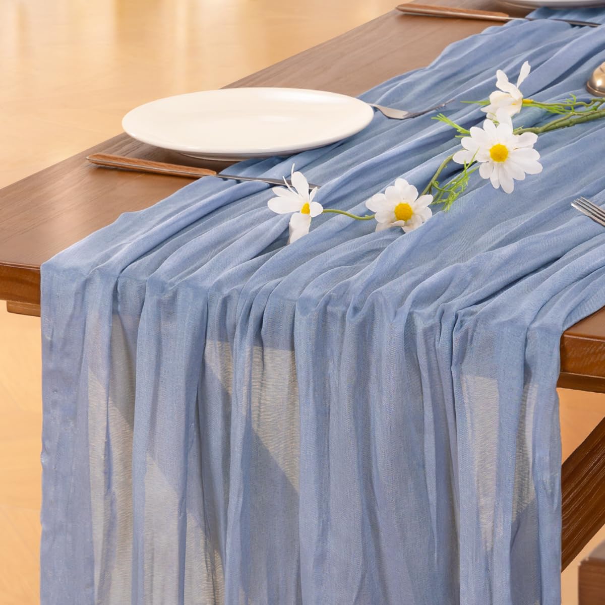 Sage Green Cheesecloth Table Runner Fall Wedding Birthday Party Home Decor