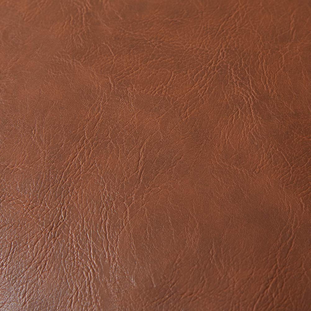 Fancy Homi Brown Boho Long Lumbar Faux Leather Body Decorative Throw Pillow Cover 14x36 Inch for Bedroom Couch Bed Bench, Thick Stylish Solid Rectangle Pillowcase, Rustic Modern Farmhouse Room Decor