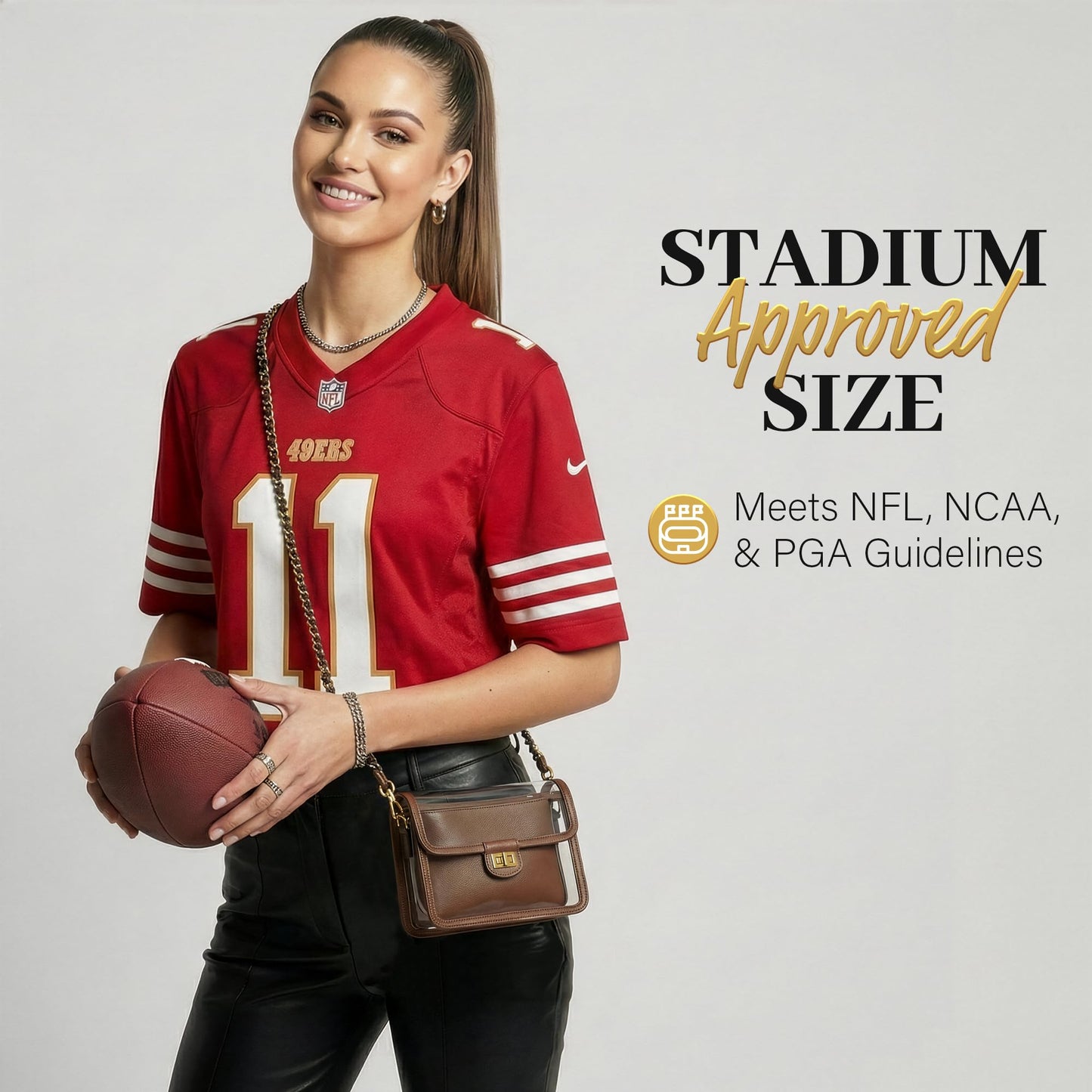 Clear Crossbody Purse for Women, RFID Wallet, Stadium Approved Clear Bag