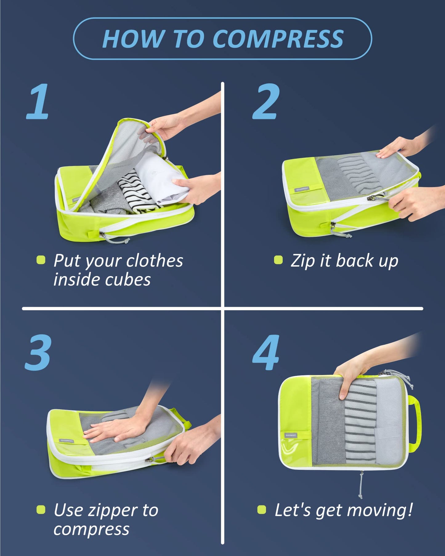 BAGSMART Compression Packing Cubes for Travel Essentials