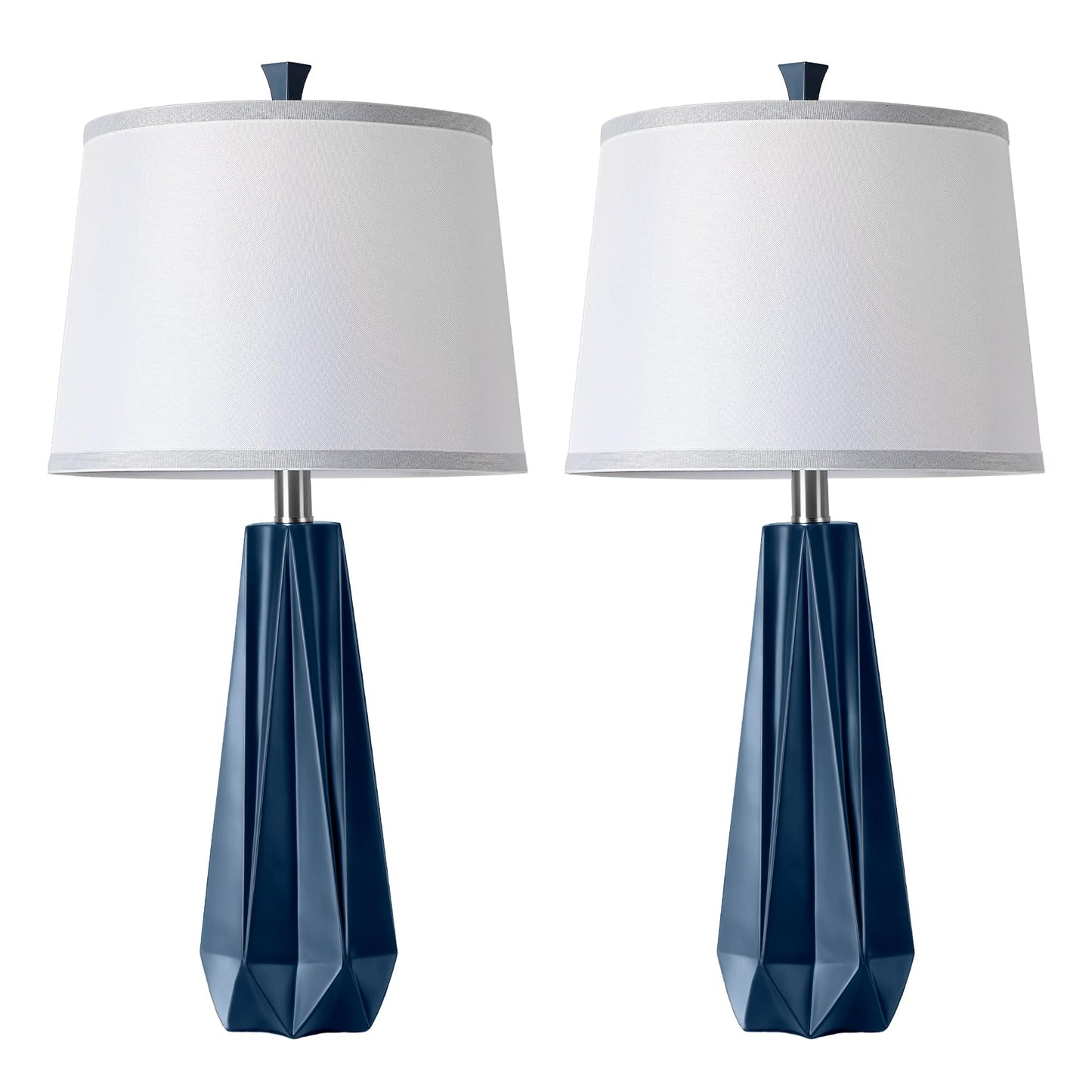 WIHTU 27" Wood Grain Resin Table Lamp Set of 2,Modern Beside Lamp for Decor