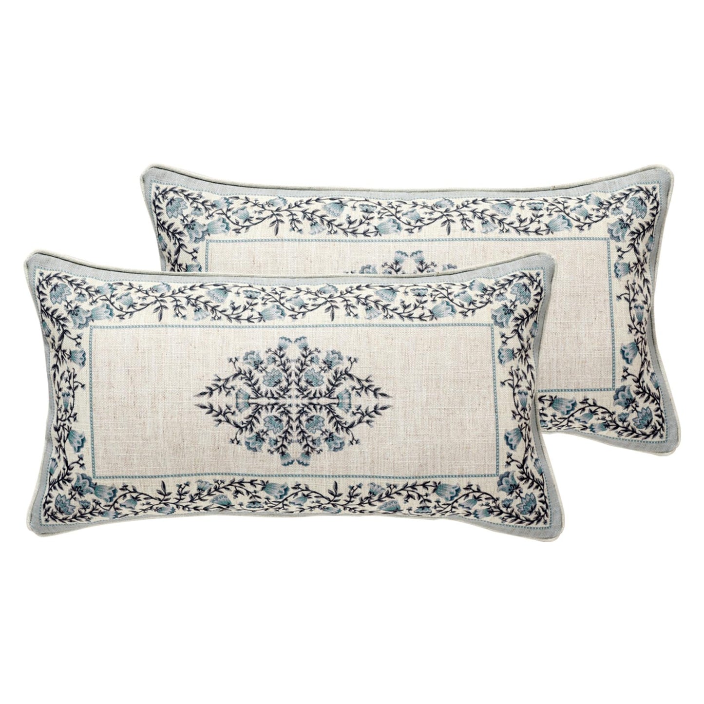 ISAENNE Designer Vintage Square Throw Pillow Cover,Set of 2,18"x18"