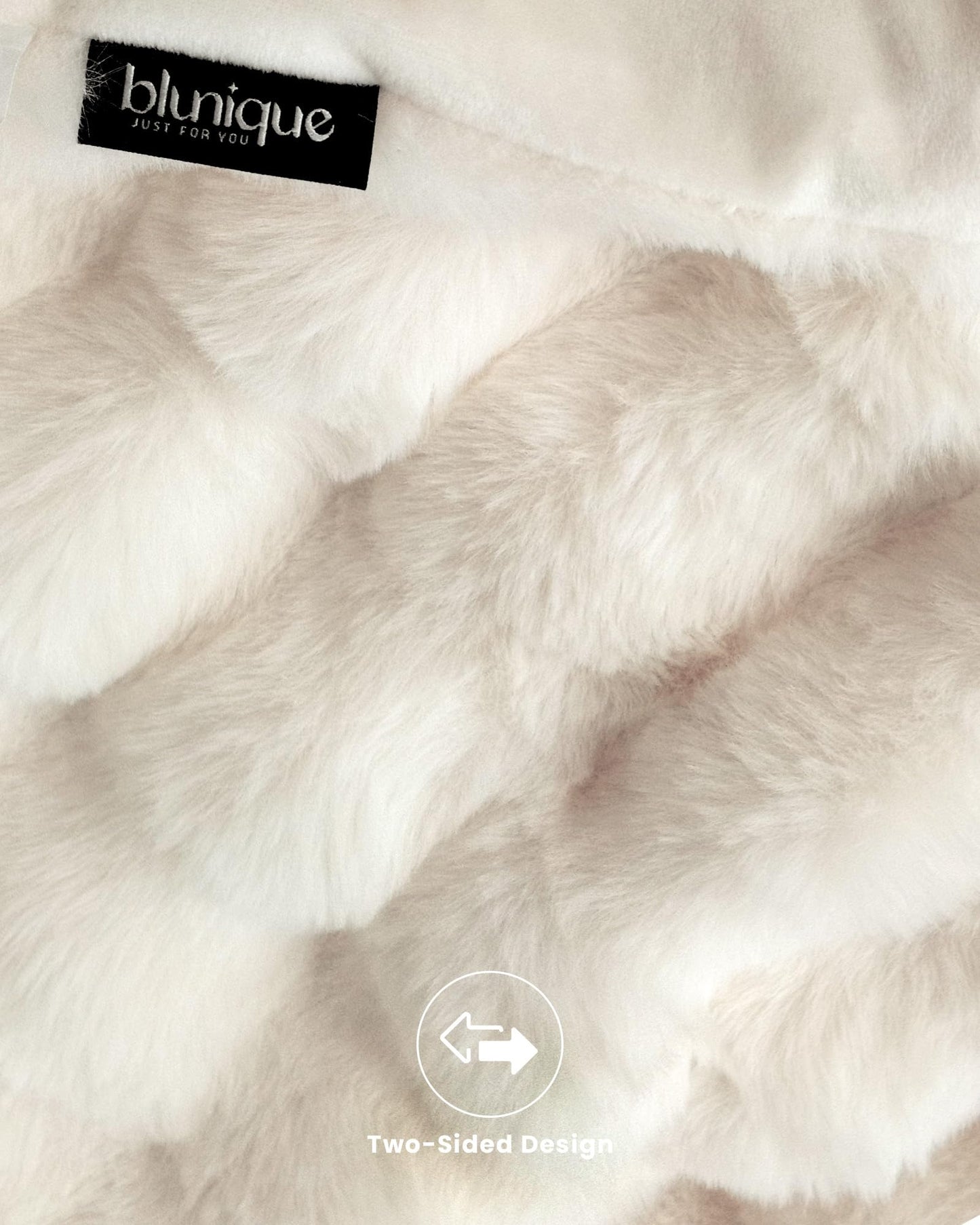 Ultra Soft Cozy Faux Fur Throw Blanket, Fuzzy Plush Thick Bubble Blanket, Oversize Luxury Fluffy Blanket for Couch, Sofa, Bedroom, and Living Room, 50x60 Inches, Light Brown