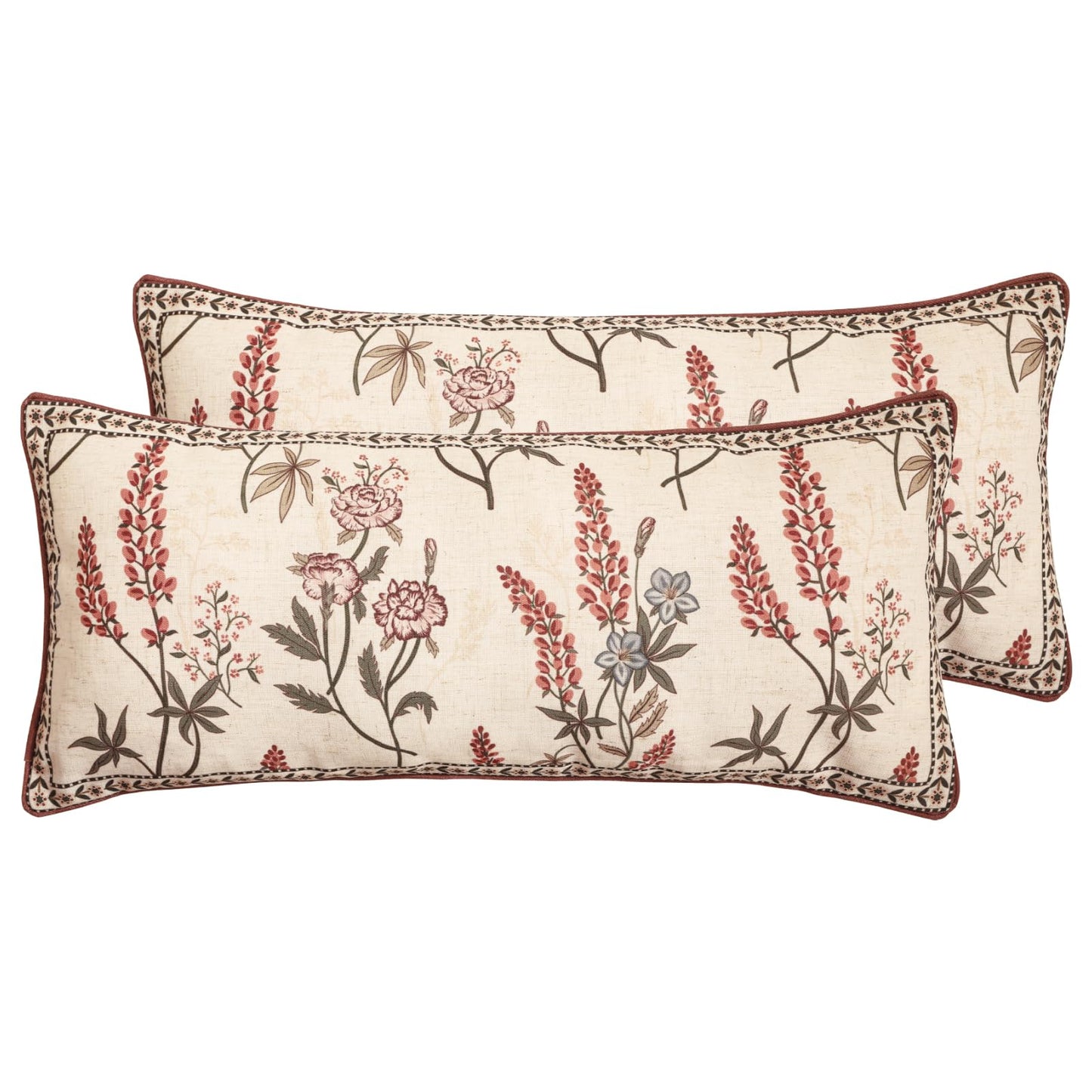 ISAENNE Designer Vintage Square Throw Pillow Cover,Set of 2,18"x18"