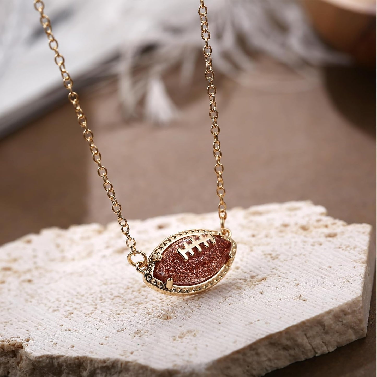 Football Soccer Baseball Basketball Tennis Racket Necklace for Women Sports Game Day Necklace Sports Fan Necklaces Accessories