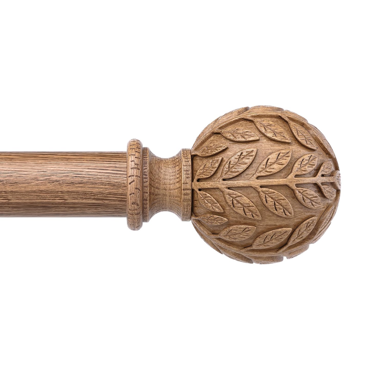 Curtain Rod 36-91 Inch, Boho Wood 1 Inch Curtain Rods for Windows