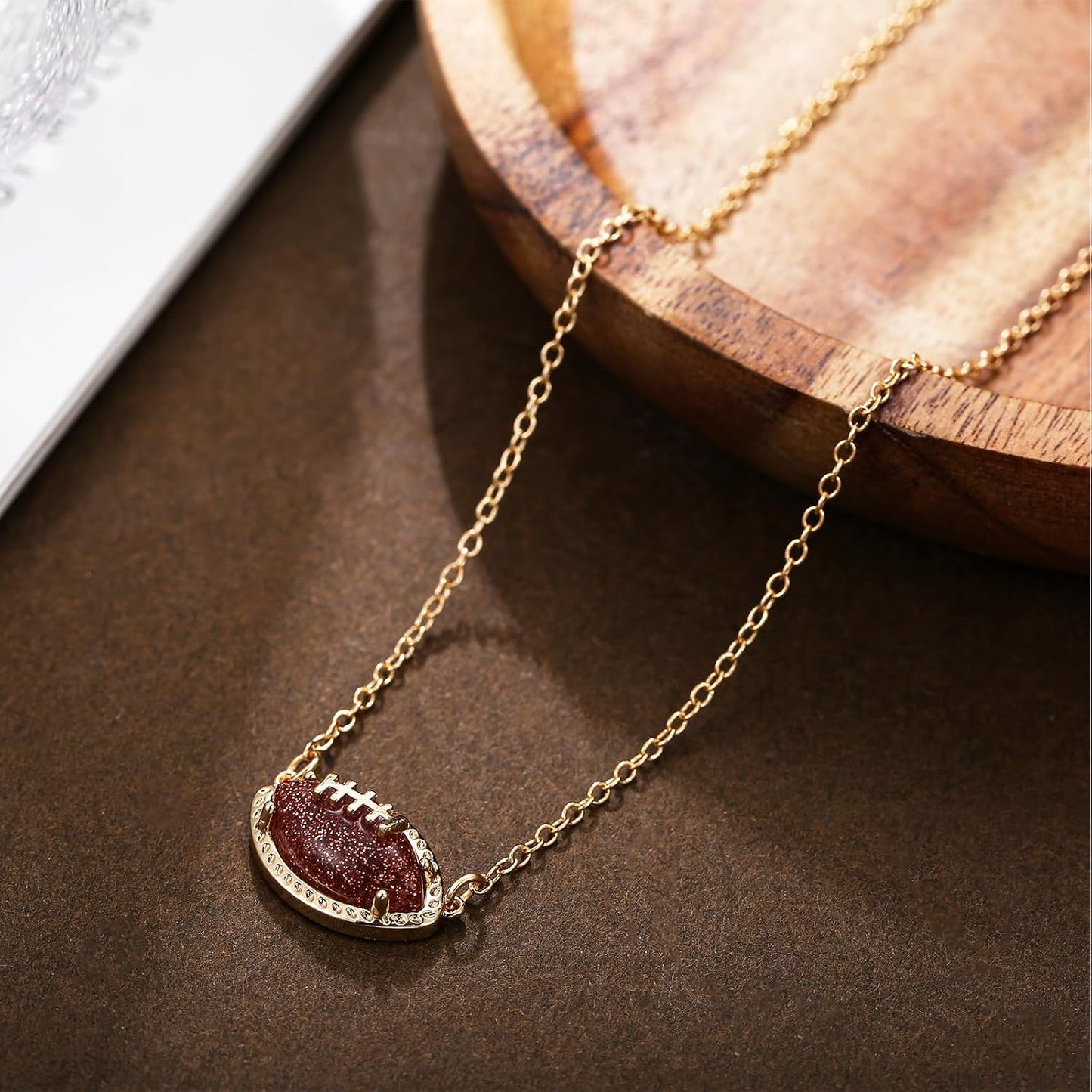 Football Soccer Baseball Basketball Tennis Racket Necklace for Women Sports Game Day Necklace Sports Fan Necklaces Accessories