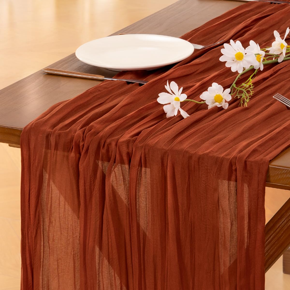 Sage Green Cheesecloth Table Runner Fall Wedding Birthday Party Home Decor