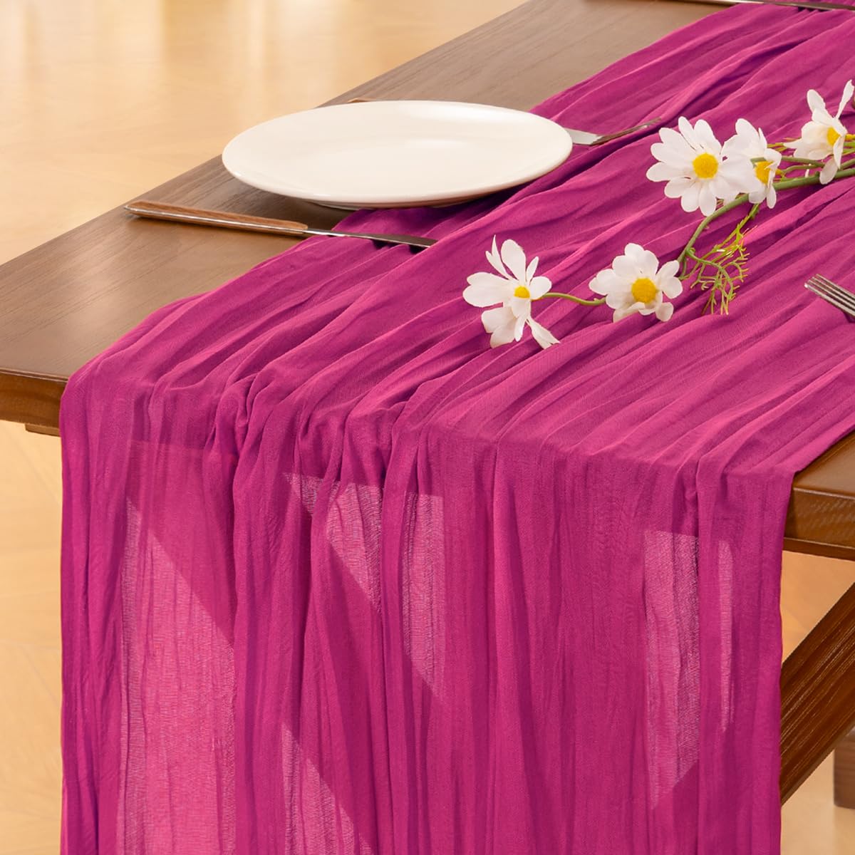 Sage Green Cheesecloth Table Runner Fall Wedding Birthday Party Home Decor