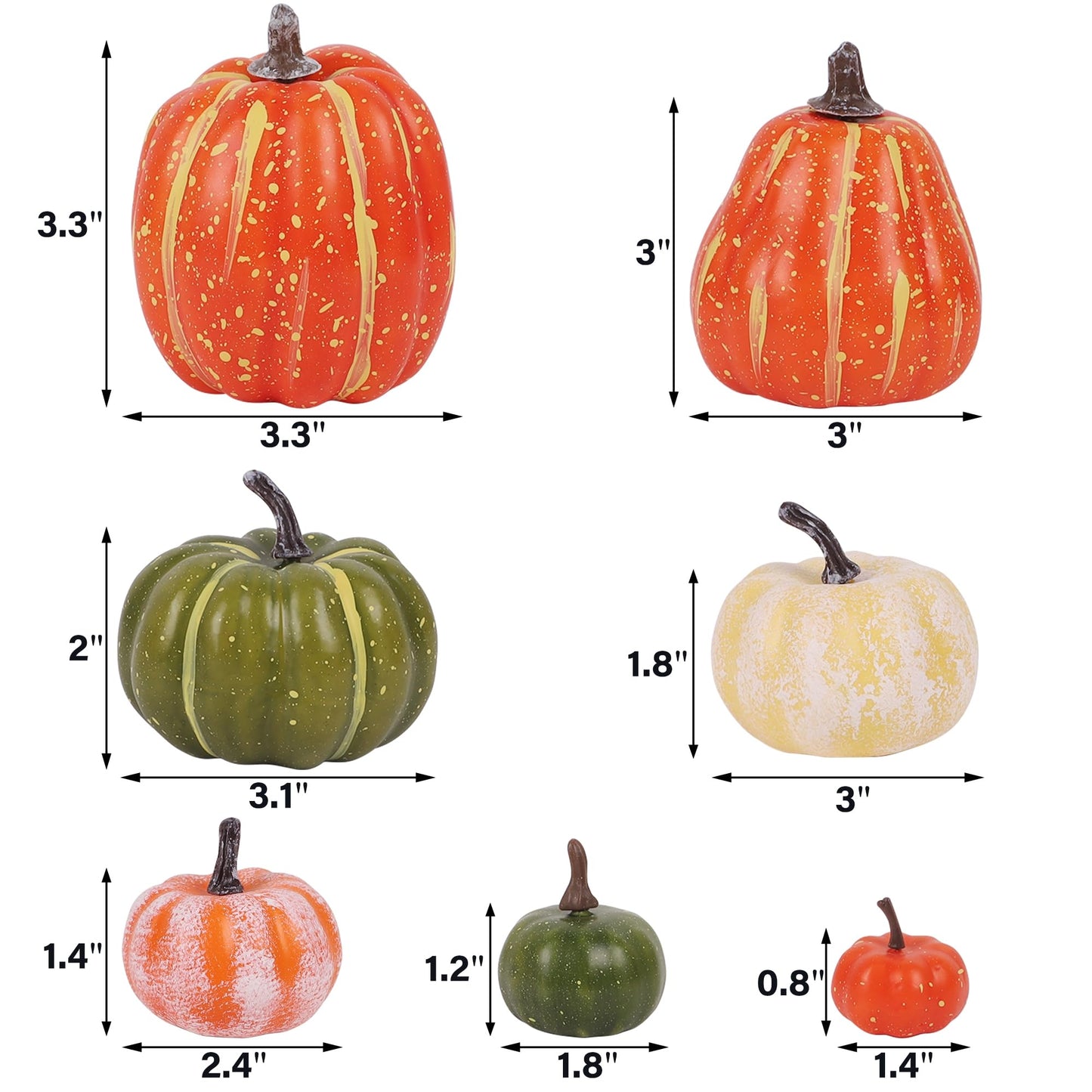 winemana 12 Pcs Pumpkin Fall Decorations, Golden Artificial Pumpkins