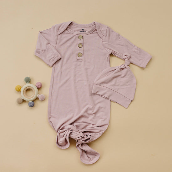 Newborn Bamboo Gown & Hat Set: Pink / Gown & Hat Set