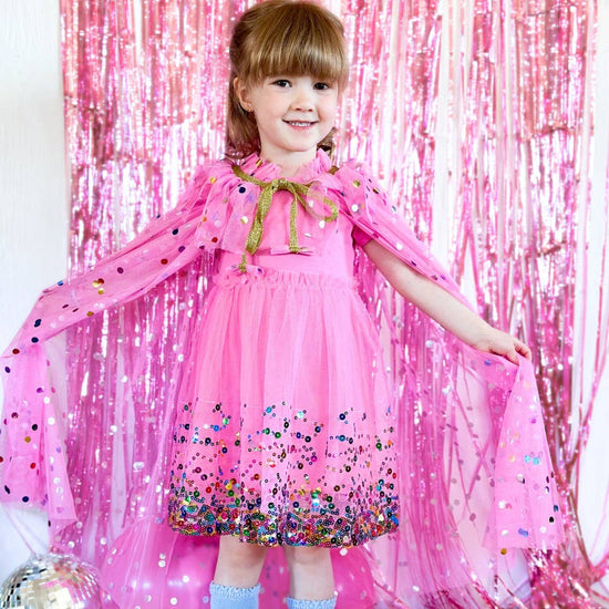Load image into Gallery viewer, Raspberry Confetti Cape - Kids Dress Up Cape

