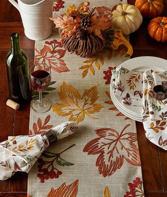 Scattered Leaves Table Runner - 14" X 70"