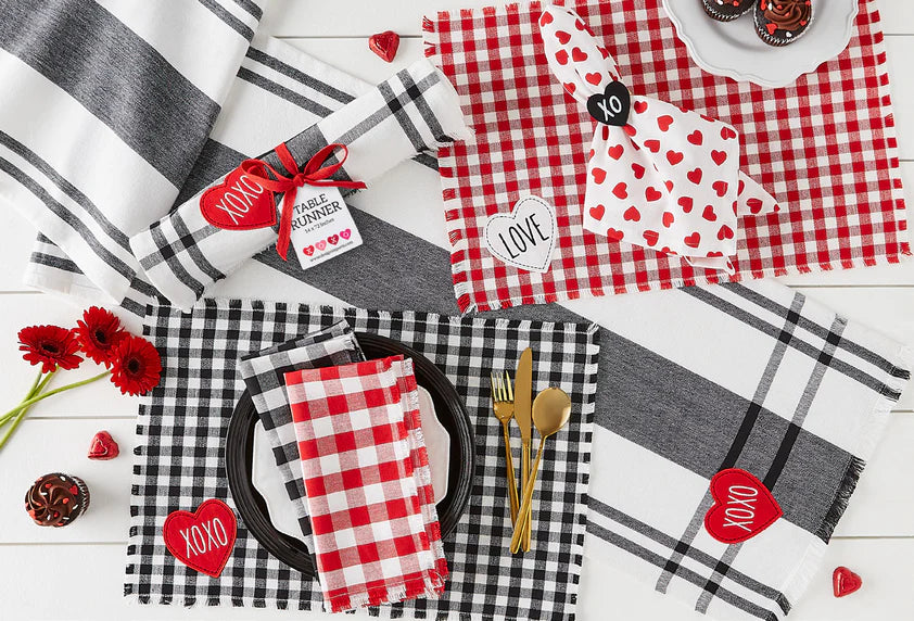 Love & XOXO Check Placemats