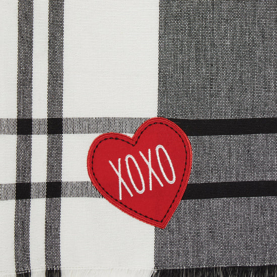 Heart XO Plaid Table Runner