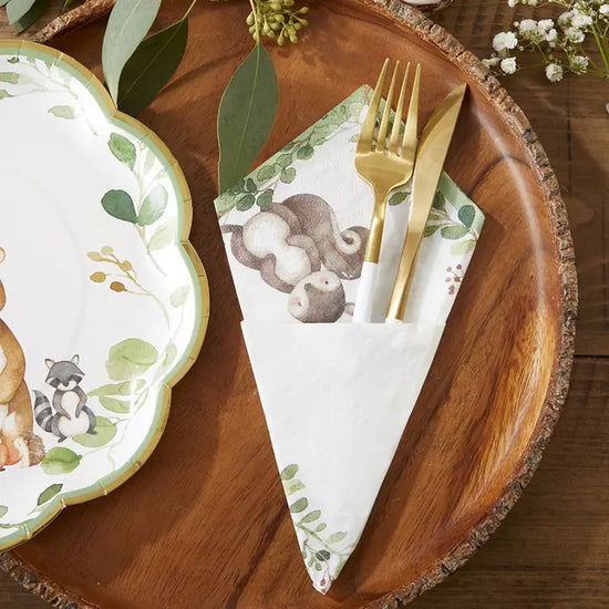 Load image into Gallery viewer, Woodland Baby 2 Ply Paper Napkins (set of 15)
