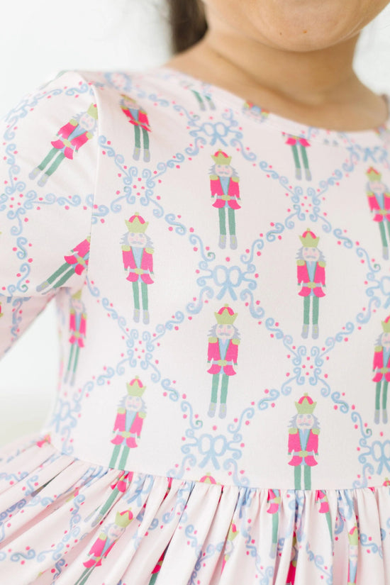 Load image into Gallery viewer, Pink Nutcracker 3/4 Sleeve Pocket Twirl Dress
