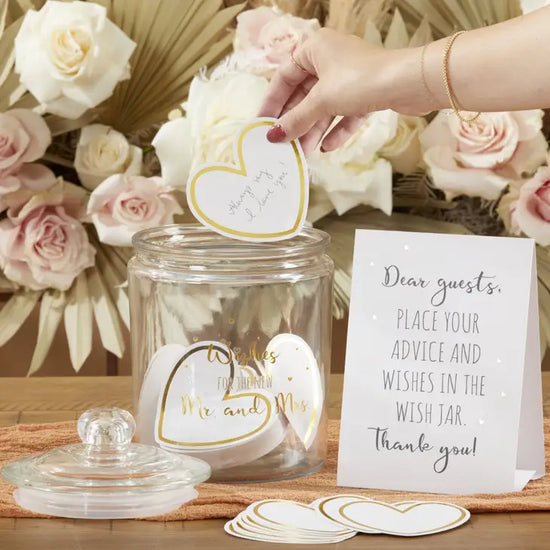 Wedding Wish jar with Heart Shaped Cards