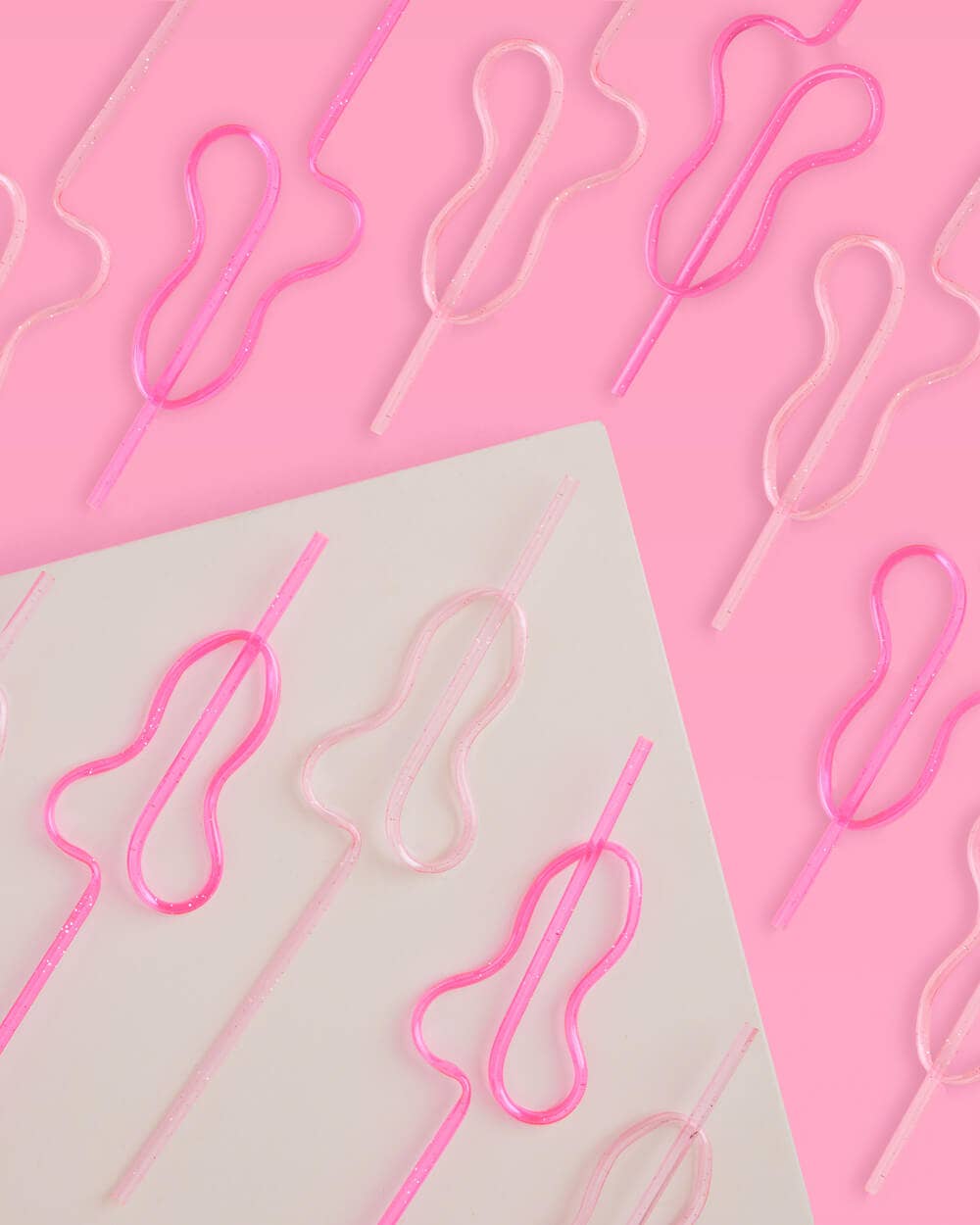 Pink Penis Glitter Straws