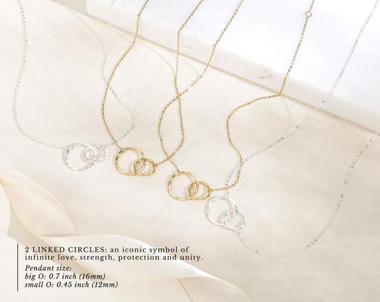 Load image into Gallery viewer, Congratulations New Mom Interlocking Circles Dainty Necklace: Gold / 18&amp;quot; / 14k Gold Vermeil

